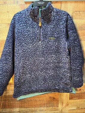 USA Palm reversible Sherpa Half-Zip Pullover men's small